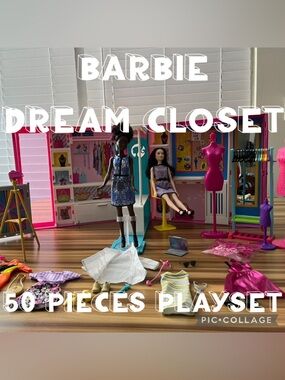Barbie Dream Closet with Two Dolls
Portable Folding Playset 50 Pieces